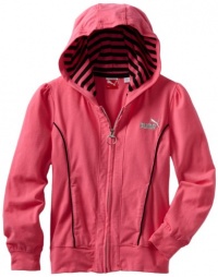 Puma - Kids Girls 7-16 Stripe Lined Hoodie, Pink, X-Large Puma - Kids Girls 7-16 Stripe Lined Hoodie, Pink, X-Large