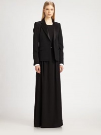 This tuxedo-inspired design will instantly elevate any ensemble.Notched satin lapelsButton closureFlap pocketsButton cuffsFully linedAbout 26 from shoulder to hem98% wool/2% spandexDry cleanMade in Italy of imported fabricModel shown is 5'9½ (176cm) wearing US size 4. This tuxedo-inspired design will instantly elevate any ensemble.Notched satin lapelsButton closureFlap pocketsButton cuffsFully linedAbout 26 from shoulder to hem98% wool/2% spandexDry cleanMade in Italy of imported fabricModel shown is 5'9½ (176cm) wearing US size 4.