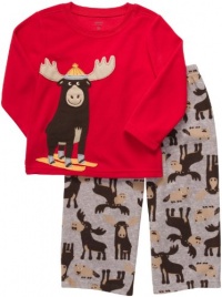 Carter's Toddler 2 Piece Fleece PJ Set - Skiing Moose-4T Carter's Toddler 2 Piece Fleece PJ Set - Skiing Moose-4T
