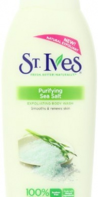 St. Ives Body Wash Purifying Sea Salt Exfoliating Body Wash, 24 Ounce (Pack of 2)