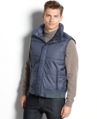 Add this vest from Clavin Klein over a flannel or sweater for the ideal layered look for fall. (Clearance) Add this vest from Clavin Klein over a flannel or sweater for the ideal layered look for fall. (Clearance)
