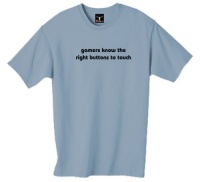 gamers know the right buttons to touch 100% Cotton Unisex Tee with funny Beware of the Geek Joke Text