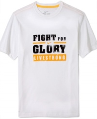 Get fit and stay focused. Support the Livestrong cause in this Nike t-shirt featuring Dri-Fit technology for comfort. Get fit and stay focused. Support the Livestrong cause in this Nike t-shirt featuring Dri-Fit technology for comfort.
