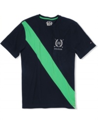 Be one of the crew. Shove off for style with this rowing-inspired t-shirt from Tommy Hilfiger. Be one of the crew. Shove off for style with this rowing-inspired t-shirt from Tommy Hilfiger.