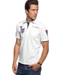 Patch details on this polo from INC International Concepts help steer your summer style in the right direction. Patch details on this polo from INC International Concepts help steer your summer style in the right direction.