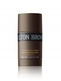 Fresh, dry, protected and comfortable: enjoy triple benefits of our anti-perspirant stick. Our potent anti-perspirant active helps keep you dry. The andiroba tree oil helps to condition your skin. The aromatic coriander, cumin, bergamot, ginger, oakmoss and patchouli essential oils keep you feeling fresh whatever happens. 2.6 oz. Fresh, dry, protected and comfortable: enjoy triple benefits of our anti-perspirant stick. Our potent anti-perspirant active helps keep you dry. The andiroba tree oil helps to condition your skin. The aromatic coriander, cumin, bergamot, ginger, oakmoss and patchouli essential oils keep you feeling fresh whatever happens. 2.6 oz.