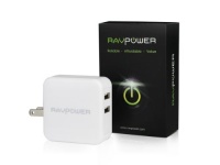 RAVPower® RP-UC02 Dual Port USB AC Travel Wall Charger (DC 5V 2.1A mAx) for Apple iPad Mini, The New iPad, iPad 2, iPhone 5 4S, iPod Touch=; Samsung Galaxy S3 I9300, S2 I9100, Note 2 N7100, Note n7000; Kindle fire, Kindle Touch and other Mobile devices -