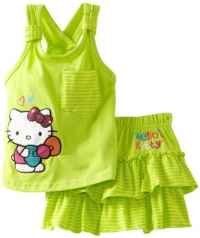 Hello Kitty Girls 2-6X Kitty On Shirt Set Hello Kitty Girls 2-6X Kitty On Shirt Set