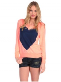 Vintage Havana Womens Stoned Heart Sweater - Neon Coral - Medium Vintage Havana Womens Stoned Heart Sweater - Neon Coral - Medium