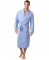 Cotton Plaid Robe. A preppy plaid pattern adorns this traditional bathrobe, rendered in smooth woven cotton for a light, comfortable fit.