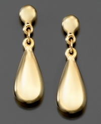 Simple elegance that's always stunning. These teardrop earrings are crafted in 14k gold. Approximate drop: 1 inch. Simple elegance that's always stunning. These teardrop earrings are crafted in 14k gold. Approximate drop: 1 inch.
