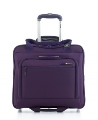 Make light of any travel situation with this lighter-than-ever rolling tote from Delsey. Featuring a fully integrated frame made from lightweight memory graphite -- the same material used in golf clubs and tennis rackets -- this well-organized bag makes it easy to bring your belongings -- business and otherwise -- anywhere. Limited lifetime warranty. (Clearance) Make light of any travel situation with this lighter-than-ever rolling tote from Delsey. Featuring a fully integrated frame made from lightweight memory graphite -- the same material used in golf clubs and tennis rackets -- this well-organized bag makes it easy to bring your belongings -- business and otherwise -- anywhere. Limited lifetime warranty. (Clearance)