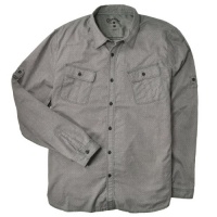 Converse Black Canvas Men's Mini-Print Shirt with Roll-Up Sleeves Converse Black Canvas Men's Mini-Print Shirt with Roll-Up Sleeves