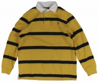 Polo Ralph Lauren Men's Striped Fleece Rugby Shirt (Yellow/Navy) Polo Ralph Lauren Men's Striped Fleece Rugby Shirt (Yellow/Navy)