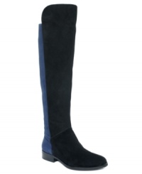 Two tones are always better than one. Ivanka Trump's Libby tall shaft riding boots combine elegant style with a striking dose of color. Two tones are always better than one. Ivanka Trump's Libby tall shaft riding boots combine elegant style with a striking dose of color.