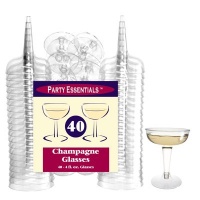 Plastic Champagne Glasses 4oz 40/Pkg Plastic Champagne Glasses 4oz 40/Pkg