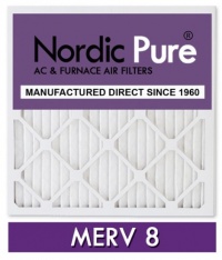 Nordic Pure 12x24x1M8-6 MERV 8 Pleated AC Furnace Air Filter, 12x24x1, Box of 6