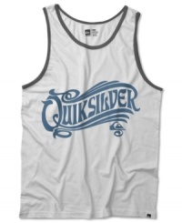 Get tanked this summer with this vintage-inspired graphic shirt from Quiksilver. Get tanked this summer with this vintage-inspired graphic shirt from Quiksilver.