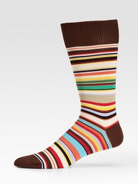 Soft and stretchy in a superior cotton knit with signature stripes allover. Mid-calf length 80% cotton/20% nylon Machine wash Made in Italy Soft and stretchy in a superior cotton knit with signature stripes allover. Mid-calf length 80% cotton/20% nylon Machine wash Made in Italy
