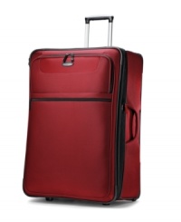 Lighten up-it's easy with less than 7 pounds of superior mobility! Four smooth-glide wheels move this ultra-lightweight bag in any direction you wish, while integrated top and side carry handles allow for stress-free pick up, which takes the hassle completely out of airport navigation. 10-year warranty. (Clearance) Lighten up-it's easy with less than 7 pounds of superior mobility! Four smooth-glide wheels move this ultra-lightweight bag in any direction you wish, while integrated top and side carry handles allow for stress-free pick up, which takes the hassle completely out of airport navigation. 10-year warranty. (Clearance)