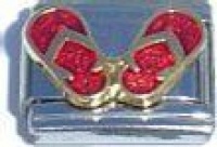Red Flip Flops Italian Charm Bracelet Link Red Flip Flops Italian Charm Bracelet Link