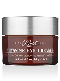 This gentle formula helps reduce the signs of aging by minimizing the appearance of wrinkles in the eye area.Combining Abyssine and Corallina extract, our formula provides instant moisturization and diminishes the look of fatigue. Tested under opthamologist and dermatologist control. 0.5 oz. This gentle formula helps reduce the signs of aging by minimizing the appearance of wrinkles in the eye area.Combining Abyssine and Corallina extract, our formula provides instant moisturization and diminishes the look of fatigue. Tested under opthamologist and dermatologist control. 0.5 oz.