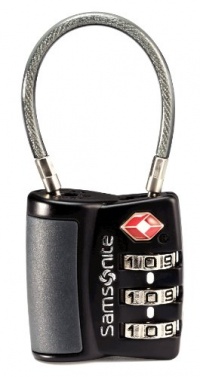 Samsonite Luggage 3 Dial Travel Sentry Cable Lock, Black, One Size Samsonite Luggage 3 Dial Travel Sentry Cable Lock, Black, One Size