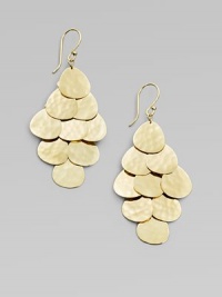 Teardrop-shaped petals with a subtle crinkle texture subtly overlap in this cascading cluster design.18k yellow goldLength, about 2½Ear wireImported Teardrop-shaped petals with a subtle crinkle texture subtly overlap in this cascading cluster design.18k yellow goldLength, about 2½Ear wireImported