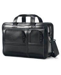 Meet your business associate-a smart leather exterior sets the tone for you itinerary, while a fully-stocked interior, with padded laptop compartment, keeps tabs on all of your technology & accessories. A padded, removable shoulder strap adjusts for comfort and the convenient SmartSleeve easily slides over handles of uprights for quick transport. Meet your business associate-a smart leather exterior sets the tone for you itinerary, while a fully-stocked interior, with padded laptop compartment, keeps tabs on all of your technology & accessories. A padded, removable shoulder strap adjusts for comfort and the convenient SmartSleeve easily slides over handles of uprights for quick transport.