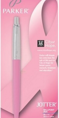 Parker Jotter Pink Ribbon Retractable Pen, 1 Blue Ink Pen (1736845) Parker Jotter Pink Ribbon Retractable Pen, 1 Blue Ink Pen (1736845)