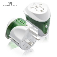 Tripshell International All-in-One Travel Plug Adapter With Surge Protection (White) - Retail Package Tripshell International All-in-One Travel Plug Adapter With Surge Protection (White) - Retail Package