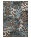 A rich blue palette is woven over earthy brown in a stunning leaf and branch design from Nourison. Hand tufted of long polyester fibers for added strength and softness, the Contour area rug creates an ideal accent for any modern room. (Clearance)