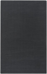 Area Rug 7x9 Rectangle Solid/Striped Charcoal Color - Surya Mystique Rug from RugPal Area Rug 7x9 Rectangle Solid/Striped Charcoal Color - Surya Mystique Rug from RugPal