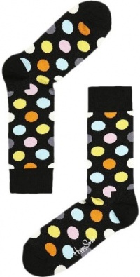 Happy Socks Men's 1 Pack Big Dot, Black, 10-13 Happy Socks Men's 1 Pack Big Dot, Black, 10-13