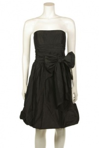 BCBG MaxAxria Women's Black Silk Woven Strapless Bubble Dress with Sash, 0 BCBG MaxAxria Women's Black Silk Woven Strapless Bubble Dress with Sash, 0