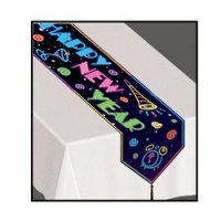 Printed Happy New Year Table Runner Party Accessory (1 count) (1/Pkg) Printed Happy New Year Table Runner Party Accessory (1 count) (1/Pkg)