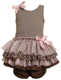 Bonnie Baby Girls Infant Stripe Knit Bodice To Multi Tier Skirt Bonnie Baby Girls Infant Stripe Knit Bodice To Multi Tier Skirt