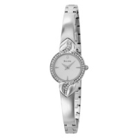 Bulova Women's 96X111 Crystal Pendant and Bangle Set White Dial Watch Bulova Women's 96X111 Crystal Pendant and Bangle Set White Dial Watch