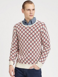 EXCLUSIVELY AT SAKS. A preppy classic gets an instant update with this colorful argyle-patterned sweater, woven in soft, comfortable cotton.CrewneckRibbed knit collar, cuffs and hemCottonDry cleanImported EXCLUSIVELY AT SAKS. A preppy classic gets an instant update with this colorful argyle-patterned sweater, woven in soft, comfortable cotton.CrewneckRibbed knit collar, cuffs and hemCottonDry cleanImported