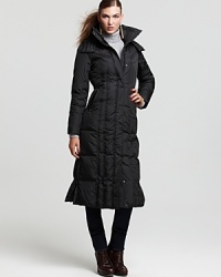 With a luxurious longer length and detachable collar, this quilted Marc New York Highlander down coat ensures cozy winter days. With a luxurious longer length and detachable collar, this quilted Marc New York Highlander down coat ensures cozy winter days.