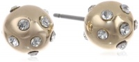 Kenneth Cole New York Metal Boost Gold Pave Bead Stud Earrings