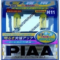 PIAA 13511 H11 12-Volt Plasma Ion Crystal Yellow 55=100-Watt Bulb - Twin Pack