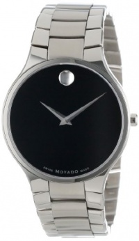Movado Men's 0606382 Serio Stainless-Steel Black Round Dial Watch Movado Men's 0606382 Serio Stainless-Steel Black Round Dial Watch