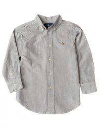 Ralph Lauren Toddler Boy's Long Sleeve Classic Oxford, Slate, 2/2T Ralph Lauren Toddler Boy's Long Sleeve Classic Oxford, Slate, 2/2T