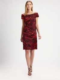 Demure and dramatic, this off-the-shoulder style is softly shirred, front and back. Off-the-shoulderConcealed side zipFully linedAbout 17 from natural waistSilkDry cleanImported of Italian fabricModel shown is 5'10 (177cm) wearing US size 4. Demure and dramatic, this off-the-shoulder style is softly shirred, front and back. Off-the-shoulderConcealed side zipFully linedAbout 17 from natural waistSilkDry cleanImported of Italian fabricModel shown is 5'10 (177cm) wearing US size 4.