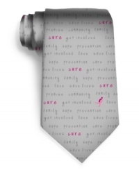 Until there's a cure. This tie from Susan G. Komen keeps what's important right out front. Until there's a cure. This tie from Susan G. Komen keeps what's important right out front.