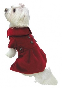 Dogit Style Military Dog Peacoat, Small, Red Dogit Style Military Dog Peacoat, Small, Red