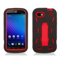 Aimo Wireless ZTEN861PCMX003S Guerilla Armor Hybrid Case with Kickstand for ZTE Warp Sequent N861 - Retail Packaging - Black/Red Aimo Wireless ZTEN861PCMX003S Guerilla Armor Hybrid Case with Kickstand for ZTE Warp Sequent N861 - Retail Packaging - Black/Red
