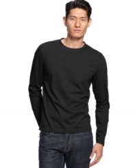 Solid long sleeve crew neck by Alfani RED is casual yet sophisticated to wear with jeans or slacks and a blazer. Solid long sleeve crew neck by Alfani RED is casual yet sophisticated to wear with jeans or slacks and a blazer.
