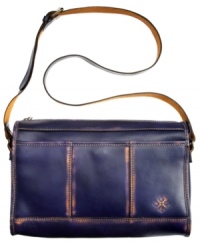 Stressed to impress, this cool leather crossbody from Patricia Nash is exquisitely over-dyed and worked with heavy hand-crafted stitching, for an decidedly laid-back look. Plenty of pockets inside and out provide practical organization. Stressed to impress, this cool leather crossbody from Patricia Nash is exquisitely over-dyed and worked with heavy hand-crafted stitching, for an decidedly laid-back look. Plenty of pockets inside and out provide practical organization.